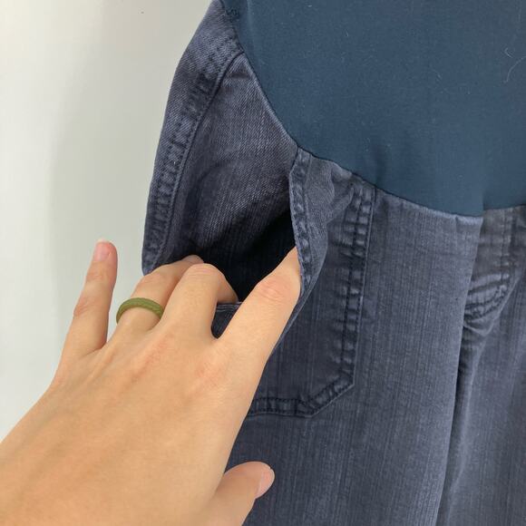 A Pea In The Pod Blue Full Panel Band Pockets Pull On Stretch Skinny Jeans Pants - Picture 8 of 9